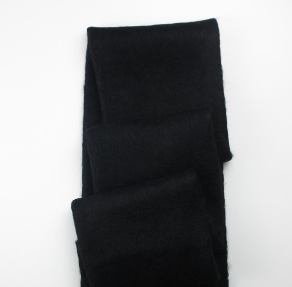 DONNA Unisex Handstrick Schal aus 100% Baby-Alpakawolle Suri schwarz