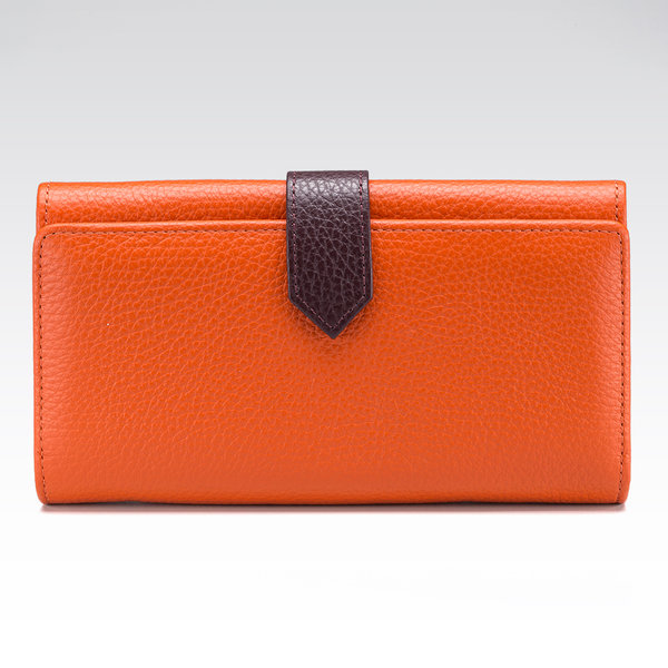 Luxus Damen Portemonnaie aus Kalbsleder orange Sofia FABRIANO